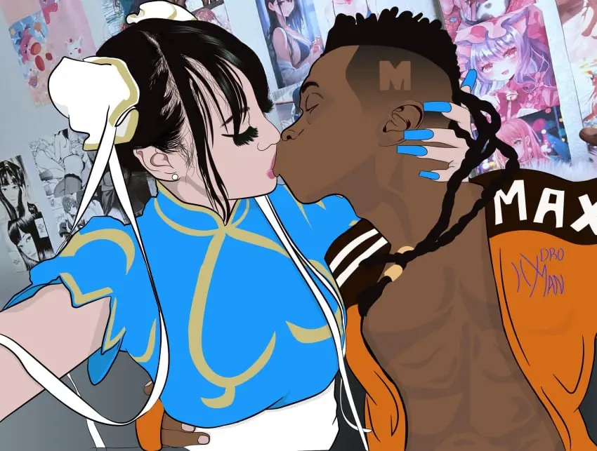 Image 1girls,female,1boy,male,dark-skinned_male,dark_skin,interracial,kissing,asian,asian_female,capcom,chun-li,street_fighter,chinese_clothes,street_fighter_6,deviantart,making_out,chinese_female,chinese,kiss,dee_jay