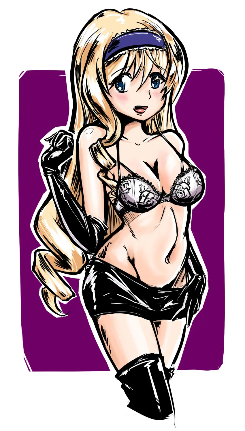 Image 1girls,big_breasts,blush,breasts,female,female_only,hairbow,highres,large_breasts,open_mouth,smile,very_long_hair,blue_eyes,gloves,navel,bra,thighs,voluptuous,hairband,midriff,white_bra,blonde_hair,legs,busty,curvy,skirt,no_panties,teasing,undressing,walking,pulled_by_self,skirt_pull,drill_hair,infinite_stratos,cecilia_alcott