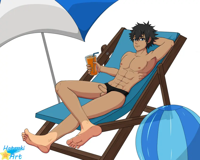 Image male,penis,underwear,male_only,yaoi,original_character,dick,underwear_only,summer,hatsuki_art,summer_clothes