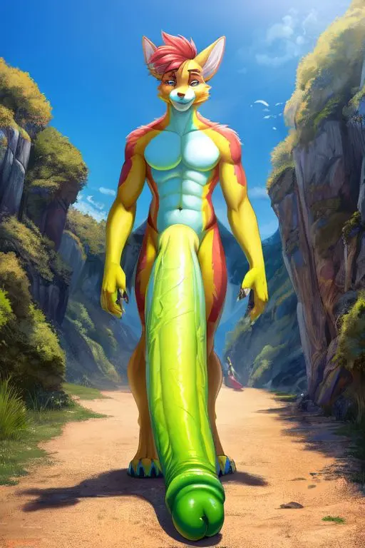 Image male,penis,furry,ai_generated,male_only,huge_cock,thick_penis,long_penis,furry_penis