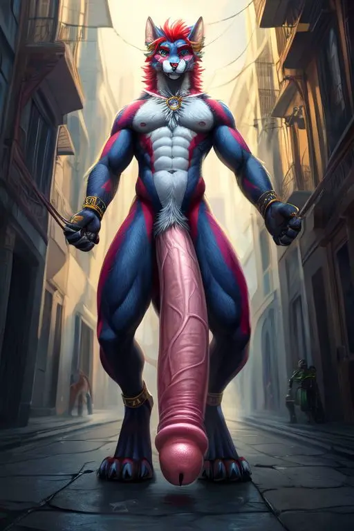 Image male,penis,furry,ai_generated,male_only,huge_cock,thick_penis,long_penis,furry_penis