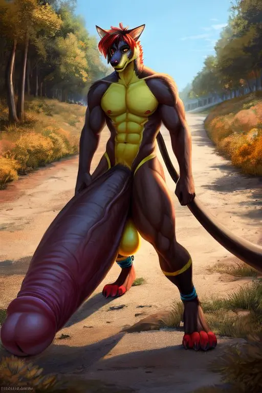 Image male,penis,furry,ai_generated,male_only,huge_cock,thick_penis,long_penis,furry_penis