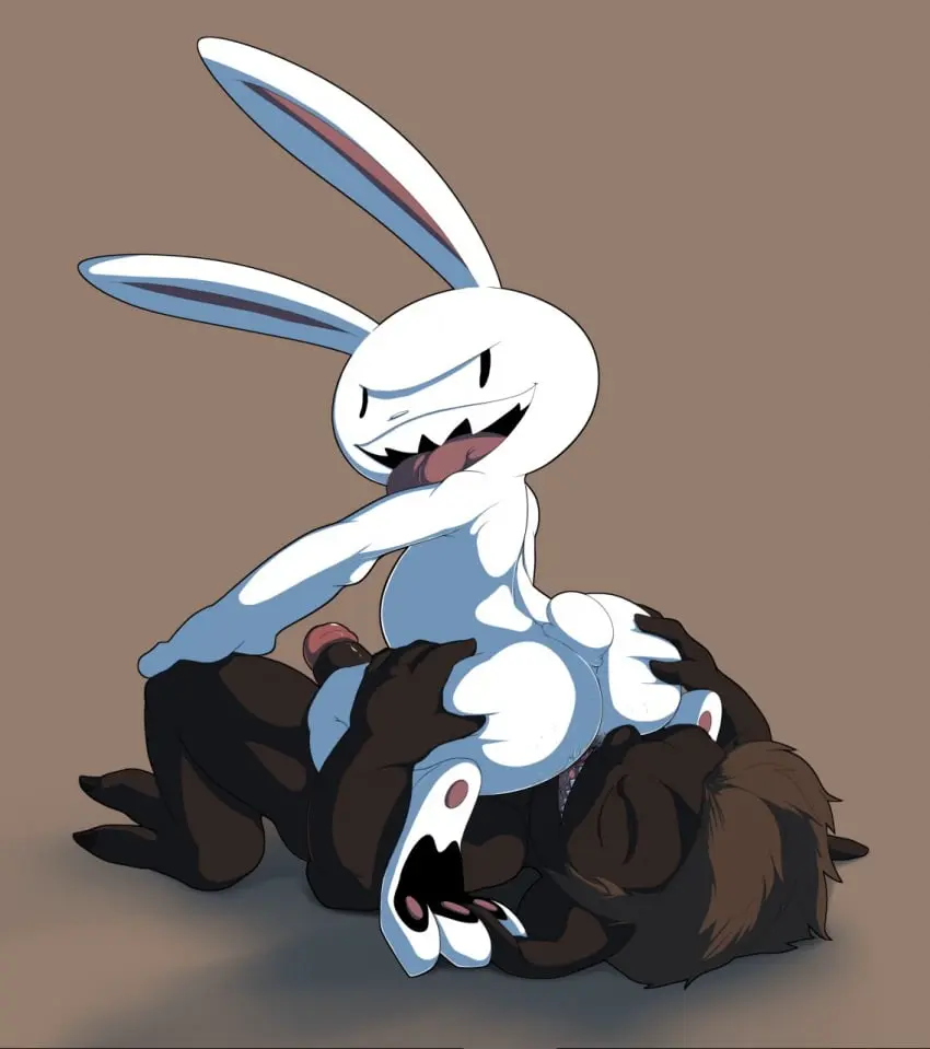 Image hi_res,male,oral,penis,sweat,tail,tongue_out,tongue,ass,sex,sweaty_butt,humanoid,anal,male/male,teeth,smug,sharp_teeth,bodily_fluids,genitals,mammal,claws,paws,toe_claws,brown_background,sitting_on_another,long_ears,tuft,short_stack,lagomorph,leporid,rabbit,rimming,hand_on_butt,facesitting,tail_tuft,guild_wars,max_(sam_and_max),sam_and_max,asura,jerseydevil,irakaz
