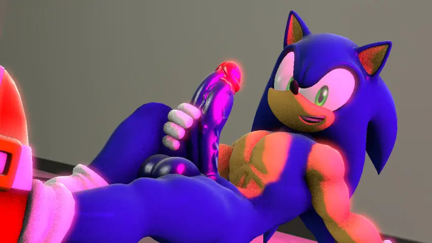 Image solo,male,penis,big_penis,balls,3d,genitals,sega,sonic_(series),sonic_the_hedgehog,sonic_the_hedgehog_(series),non-human,toony_face,non-human_only,pink_lighting