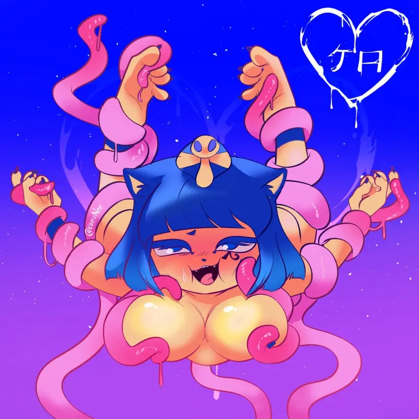 Image blush,breasts,female,hi_res,sweat,tongue_out,tongue,sex,watermark,ambiguous_penetration,anthro,nintendo,penetration,restrained,tentacle,tentacle_sex,bodily_fluids,stomach_bulge,enjoying,animal_crossing,ankha,ankha_(animal_crossing),restrained_by_tentacles,nipple_fetish,nipple_play,consentacles,suspended_in_midair,tentacle_on_female,kaerunee