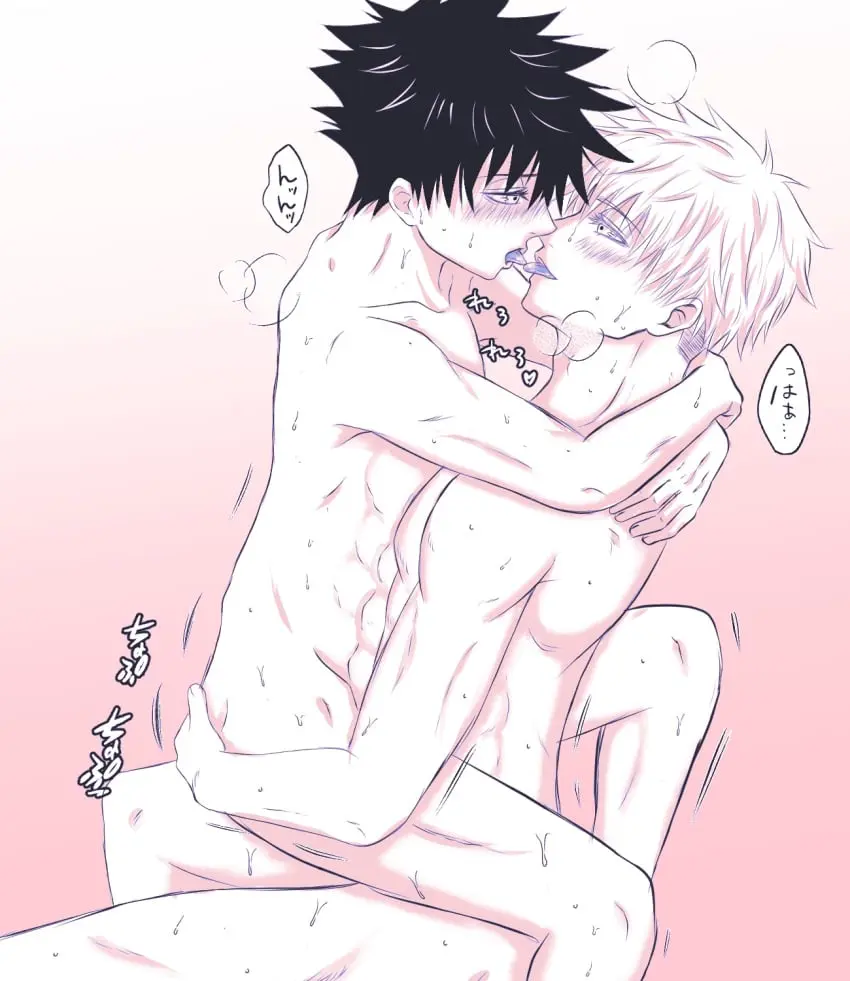 Image blush,male,nude,sweat,2boys,male/male,male_only,yaoi,nude_male,gay,gay_domination,male_penetrating,kissing,male_penetrated,male_penetrating_male,twink,jujutsu_kaisen,age_difference,satoru_gojo,fushiguro_megumi