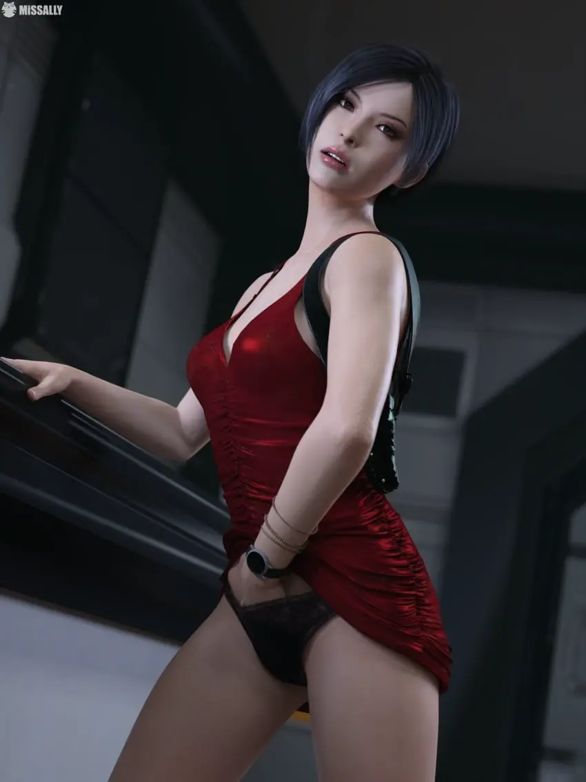 Image breasts,female,nude,short_hair,panties,medium_breasts,medium_hair,3d,black_panties,masturbation,skirt,female_masturbation,skirt_lift,resident_evil,ada_wong,skirt_up,red_skirt,missally