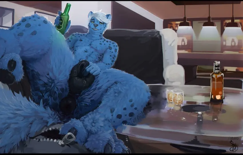 Image female,hi_res,smile,pussy,tail,eyebrows,teeth,anthro,anus,green_eyes,fur,genitals,mammal,claws,paws,fangs,black_nose,blue_body,blue_fur,animal_genitalia,canine_genitalia,detailed_background,animal_pussy,pawpads,hyena,canine_pussy,black_anus,black_pawpads,black_pussy,kraven_lupei,staro