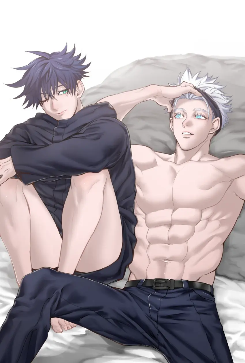 Image male,muscular,muscular_male,2boys,male_only,gay,jujutsu_kaisen,satoru_gojo,fushiguro_megumi