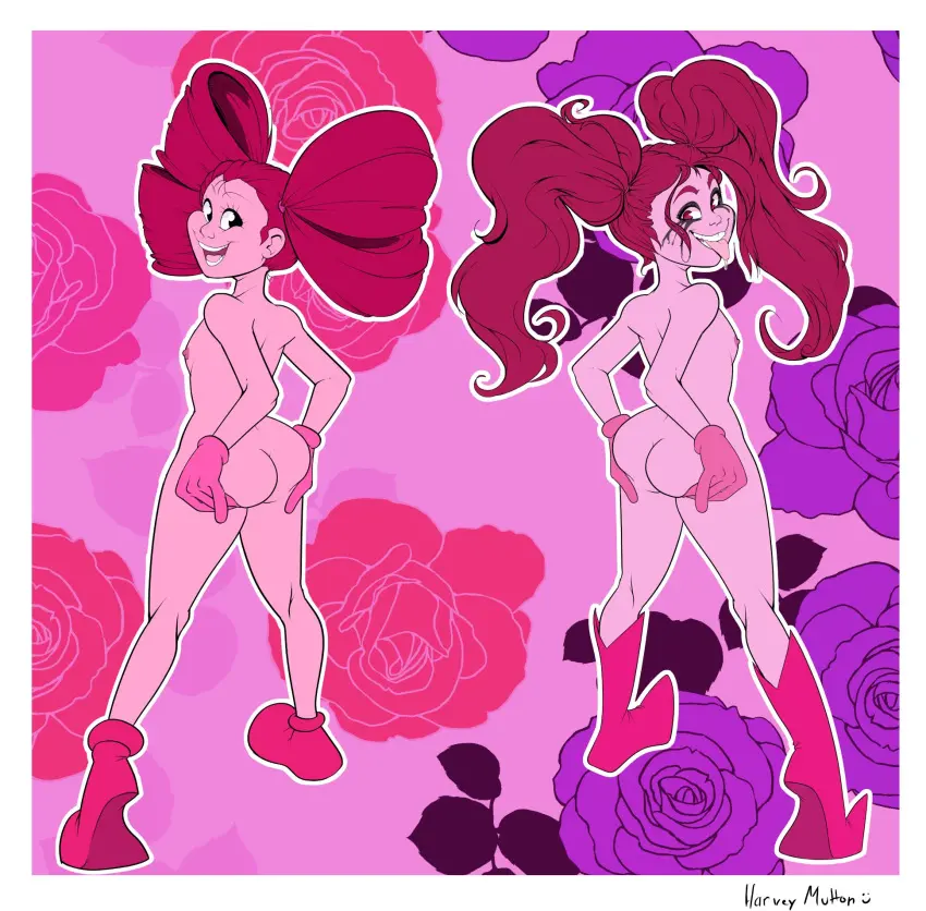 Image 1girls,breasts,female,solo,ass,tagme,presenting_hindquarters,flat_chest,cartoon_network,ass_support,steven_universe,pigtails,rose,spinel_(steven_universe),harvey_mutton,reset_spinel_(steven_universe)