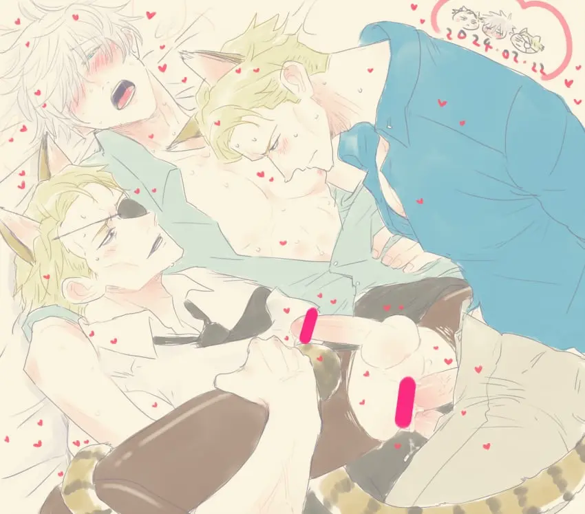 Image male,threesome,2boys,male/male,male_only,yaoi,gay,male_penetrating,3boys,male_penetrated,male_penetrating_male,double_penetration,jujutsu_kaisen,mmm_threesome,satoru_gojo,kento_nanami,male/male/male