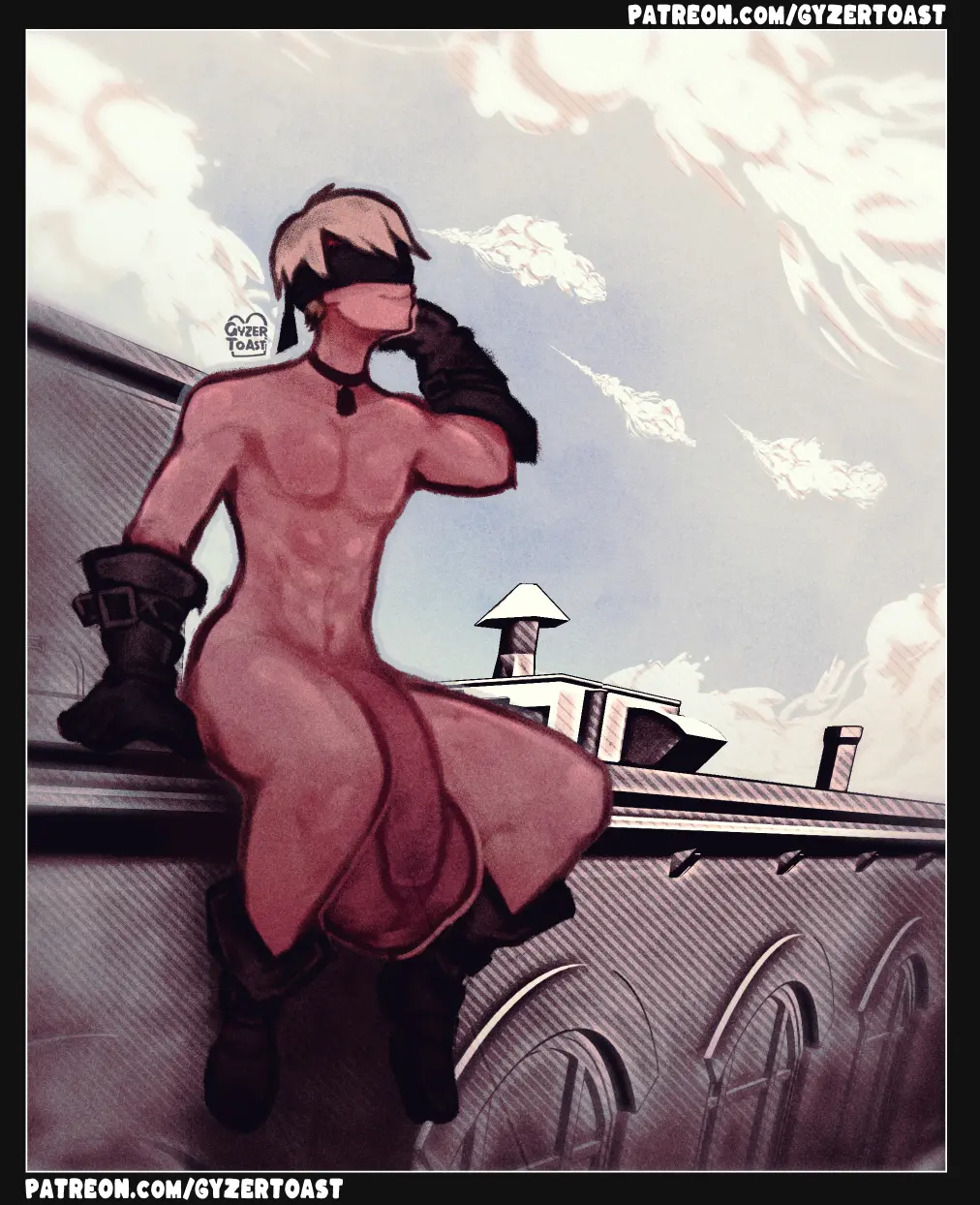 Image light_skin,solo,white_hair,1boy,gloves,male,nude,penis,short_hair,male_only,balls,huge_cock,light-skinned_male,nude_male,sitting,testicles,flaccid,flaccid_penis,huge_balls,hyper_balls,hyper_penis,male_focus,boots,blindfold,hyper,nier:_automata,nier,yorha_9s,gyzertoast