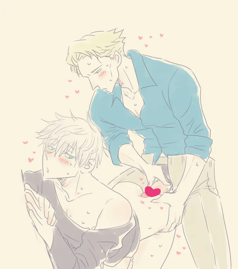Image male,penis,2boys,male/male,male_only,yaoi,gay,censored_penis,male_penetrating,male_penetrated,male_penetrating_male,jujutsu_kaisen,heart_censor,satoru_gojo,kento_nanami