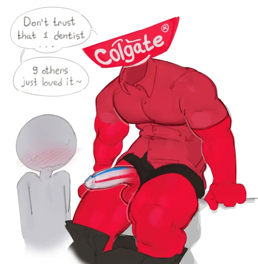 Image blush,clothed,clothing,hi_res,simple_background,male,penis,sweat,duo,erection,humanoid,muscular,muscular_male,male_only,yaoi,digital_media_(artwork),balls,anthro,gay,ambiguous_gender,bodily_fluids,genitals,pecs,partially_clothed,male_focus,topwear,gay_male,kogito,bottomwear,anon,male/ambiguous,anonymous_male,ych_(character),floating_head,colgate_(toothpaste)