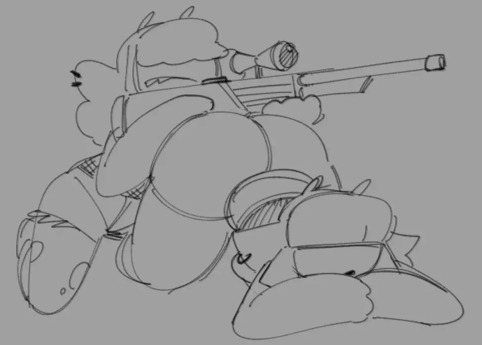 Image female,duo,hair,siblings,weapon,mask,sniper_rifle,readraws,reahmi,rekkadraws