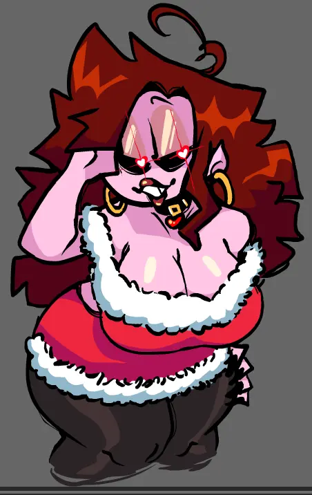 Image breasts,female,heart-shaped_pupils,cleavage,color,hair,tagme,friday_night_funkin,mommy_mearest,showing_off,christmas_outfit,readraws,reahmi,rekkadraws