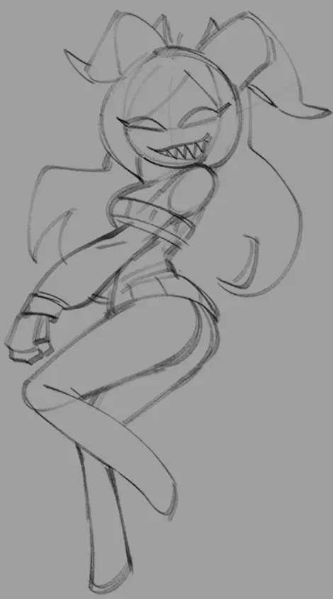 Image female,ass,horns,hair,sweater,the_binding_of_isaac,the_siren_(the_binding_of_isaac),off-shoulder_sweater,readraws,reahmi,rekkadraws