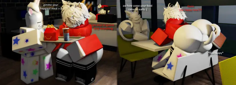 Image male,furry,ass,big_ass,thick_thighs,massive_ass,femboy,tagme,gay,3d,oral_sex,public,roblox,robloxian,facesitting,smothering,mcdonald's,public_sex,ass_smothering,smothering_ass,happy_meal,mermio