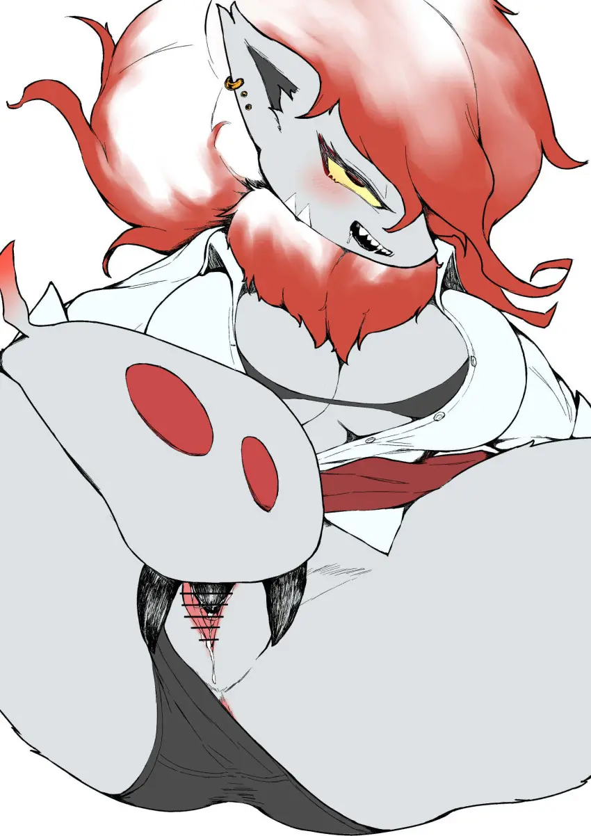 Image 1girls,big_breasts,blush,breasts,clothed,clothing,female,female_only,hi_res,red_eyes,shirt,simple_background,solo,white_background,pokemon,pokemon_(species),pussy,red_hair,bra,furry,panties,underwear,panties_aside,cleavage,teeth,drooling,hair,anthro,piercing,anus,spread_legs,spreading,vaginal_penetration,censored,looking_pleasured,saliva,nintendo,black_panties,sharp_teeth,genital_fluids,masturbation,skirt,bodily_fluids,genitals,grey_body,claws,dress_shirt,fingering,clothing_aside,ear_piercing,censor_bar,2024,biped,pokemorph,furry_only,topwear,generation_8_pokemon,red_clothing,vaginal_fluids,finger_fuck,black_underwear,black_clothing,yellow_sclera,bottomwear,censored_genitalia,zoroark,ear_ring,ring_piercing,black_bra,hisuian_zoroark,hisuian_form,regional_form_(pokemon),censored_pussy,vaginal_masturbation,underwear_aside,red_skirt,barely_visible_anus,red_bottomwear,white_dress_shirt,amata
