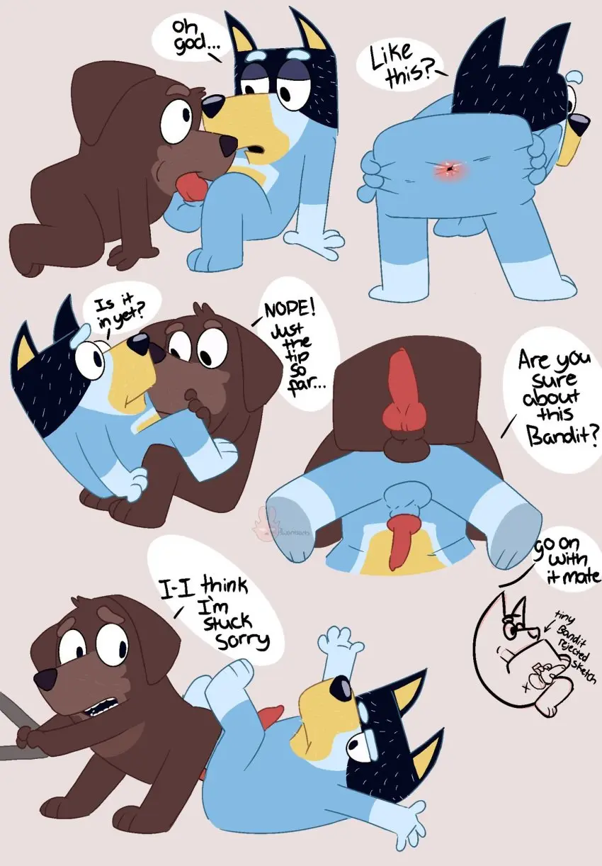 Image hi_res,male,oral,penis,sex,fellatio,anal,anal_sex,male/male,balls,anthro,anus,gay,penetration,presenting,canid,canine,canis,domestic_dog,genitals,mammal,penile,animal_genitalia,animal_penis,canine_genitalia,canine_penis,knot,bluey_(series),presenting_anus,knotting,multiple_images,bandit_heeler,tailless,fido_(bluey),hwantsarts
