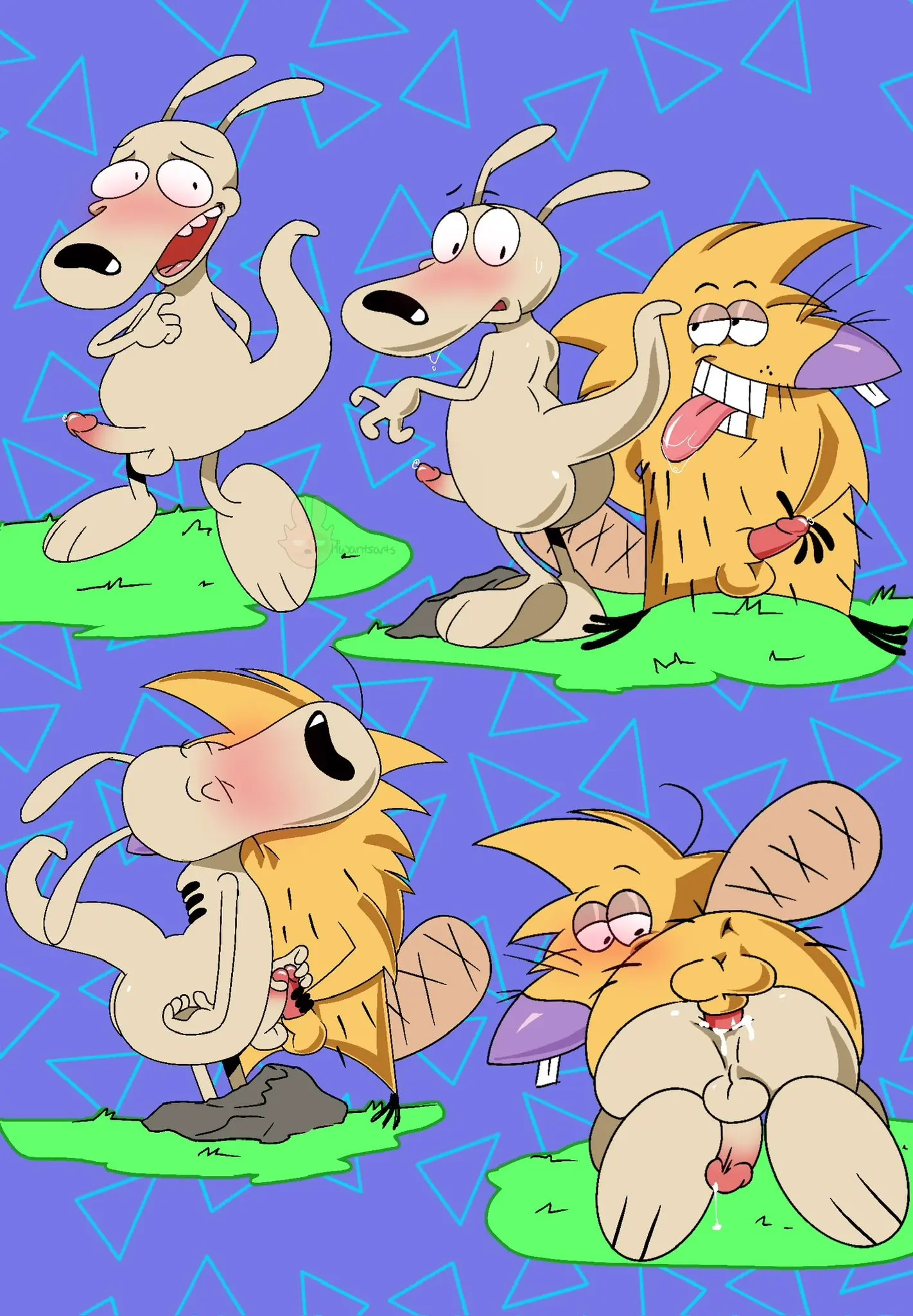 Image blush,hi_res,male,penis,tongue_out,tongue,ass,sex,humanoid_penis,anal,anal_sex,male/male,balls,anthro,penetration,genitals,mammal,humanoid_genitalia,penile,frottage,rodent,marsupial,nickelodeon,macropod,beaver,rocko's_modern_life,rocko_rama,wallaby,hwantsarts,norbert_beaver,the_angry_beavers