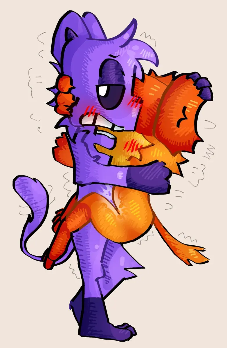 Image simple_background,white_background,cum,male,cum_in_ass,male_only,cum_inside,purple_fur,purple_skin,gay,gay_sex,cum_on_body,orange_body,purple_body,furry_only,no_humans,orange_skin,orange_fur,simple_shading,critters_(poppy_playtime),poppy_playtime,poppy_playtime_(chapter_3),smiling_critters,catnap_(poppy_playtime),dogday_(poppy_playtime),palatis