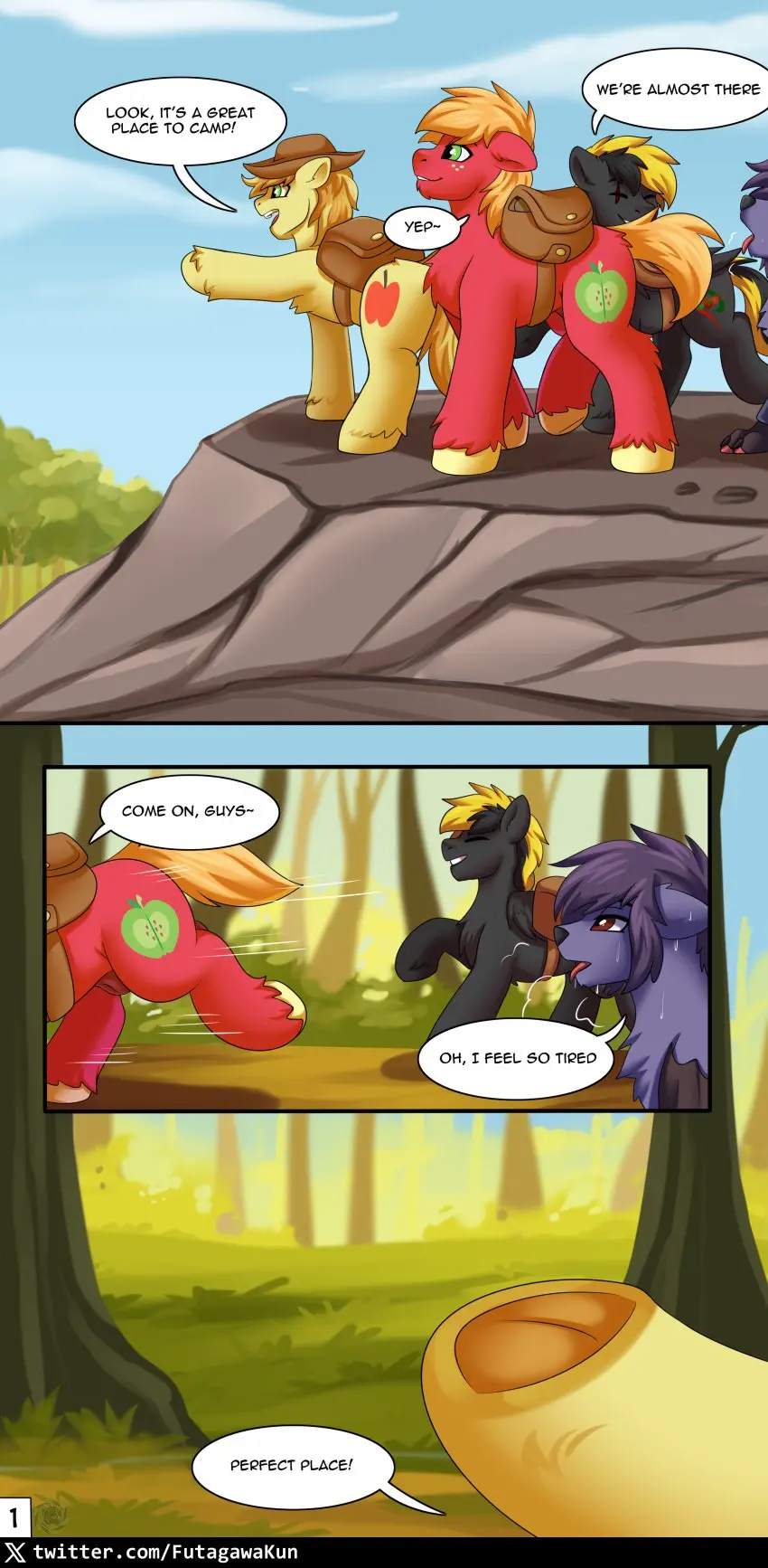 Image hi_res,male,male/male,digital_media_(artwork),wings,text,mythology,absurd_res,gay,comic,genitals,mammal,english_text,friendship_is_magic,hasbro,my_little_pony,animal_genitalia,hybrid,mythological_creature,feral,group,fan_character,cutie_mark,equid,equine,horse,pegasus,pony,url,casual,mythological_equine,nudist,earth_pony,big_macintosh_(mlp),braeburn_(mlp),fkk,comic:memorable_camping,nyn_indigo,shade_demonshy