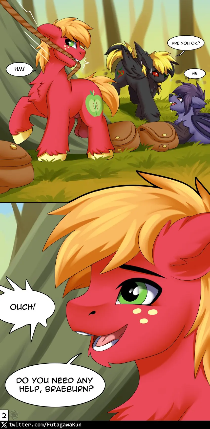 Image hi_res,male,digital_media_(artwork),balls,text,absurd_res,comic,genitals,mammal,friendship_is_magic,hasbro,my_little_pony,animal_genitalia,hybrid,feral,group,trio,fan_character,cutie_mark,equid,equine,horse,pony,url,bat_pony,casual,nudist,earth_pony,big_macintosh_(mlp),fkk,comic:memorable_camping,nyn_indigo,shade_demonshy,timberwolf_(mlp)