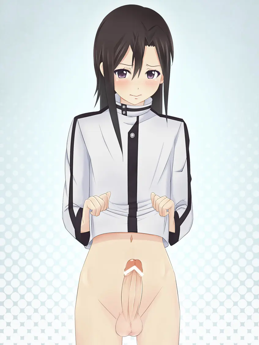 Image female,1boy,male,penis,femboy,male_only,trap,censored,gay,censored_penis,bar_censor,censor_bar,feminine_male,girly,otoko_no_ko,otokonoko,kirito,sword_art_online,kirigaya_kazuto,tomgirl,gun_gale_online,kirito_(sao-ggo)