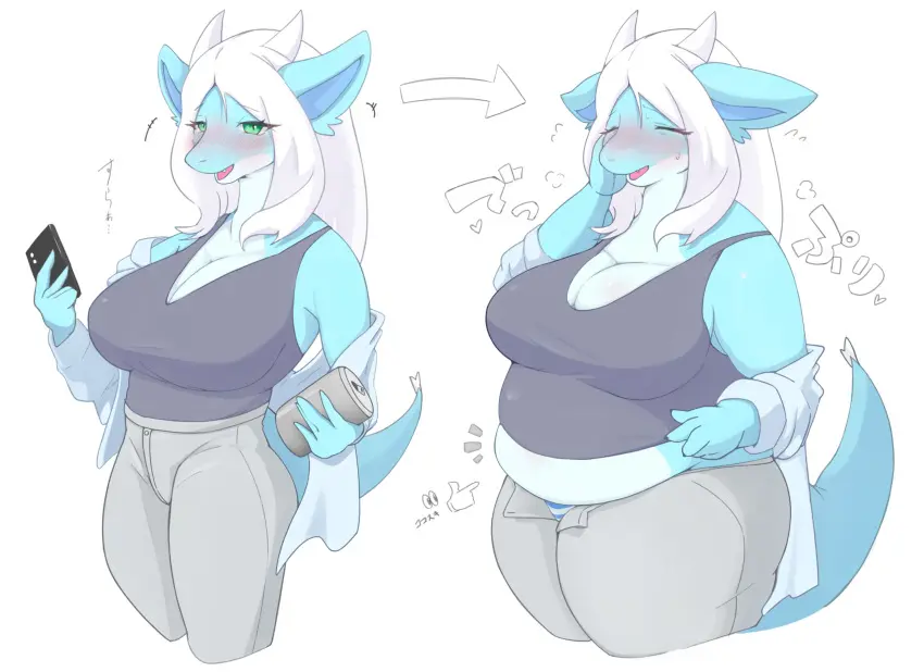 Image big_breasts,breasts,female,furry,thick_thighs,wide_hips,cleavage,huge_breasts,tagme,chubby,weight_gain,mokeee57