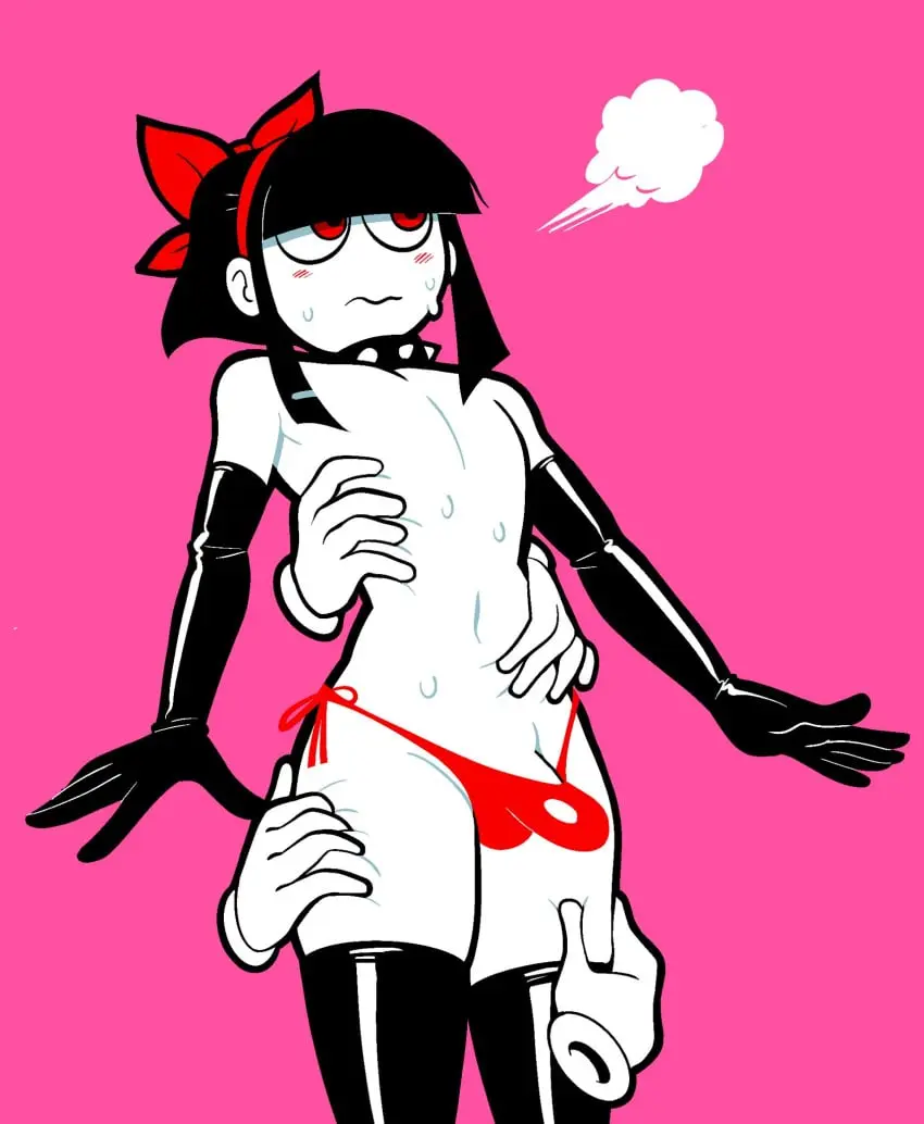 Image blush,red_eyes,black_hair,elbow_gloves,gloves,male,femboy,male_only,bulge,erection_under_clothes,multiple_boys,latex,latex_clothing,male_focus,disembodied_hands,blush_lines,femboy_focus,multiple_males,erection_under_clothing,latex_gloves,tenting,fondling,disembodied_hand,latex_thighhighs,red_underwear,black_armwear,panties_bulge,getting_erect,scythe_(dizzyspells),erection_under_panties,slimepith,shiny_armwear,erection_under_thong,fondle