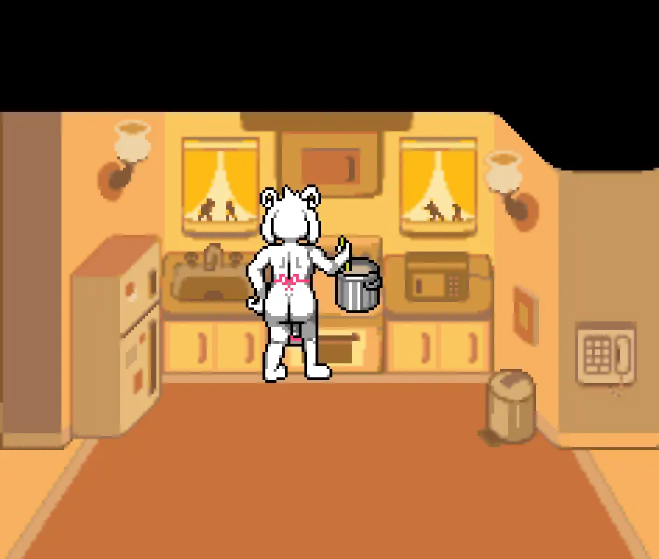 Image clothing,solo,male,ass,male_only,digital_media_(artwork),anthro,animated,mammal,rear_view,apron,bovid,undertale,kitchen,caprine,goat,undertale_(series),apron_only,asriel_dreemurr,pixel_(artwork),pixel_animation,cooking,asriel_dreemurr_(god_form),lepixius,stirring