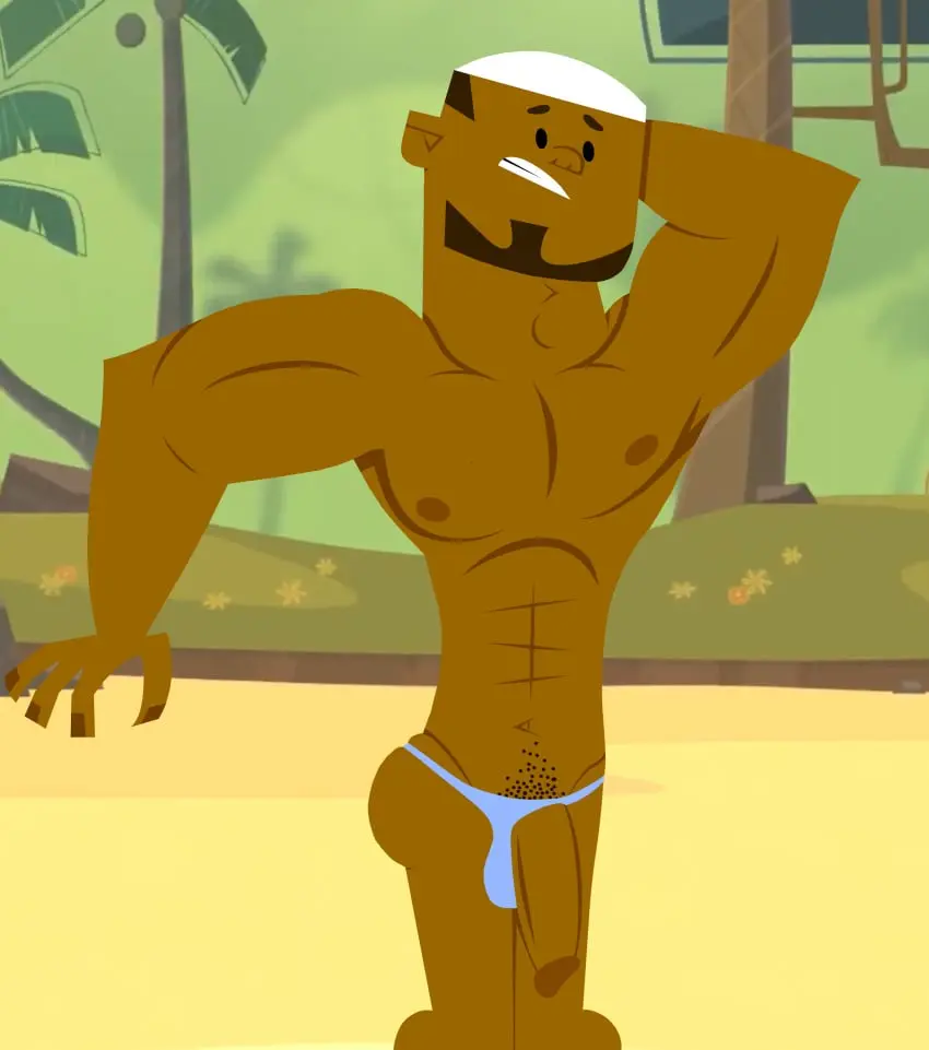 Image 1boy,male,dark_skin,beach,male_only,total_drama_island,dj_(tdi),dickslip,milosnastyac