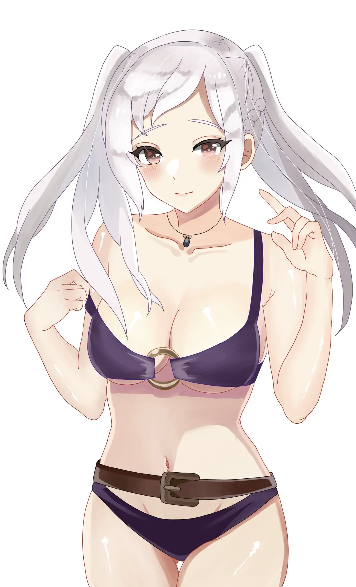 Image breasts,female,female_only,looking_at_viewer,solo,bikini,swimsuit,nintendo,official_alternate_costume,alternate_costume,fire_emblem,fire_emblem_awakening,fire_emblem_heroes,purple_bikini,purple_swimsuit,robin_(fire_emblem),robin_(fire_emblem)_(female),n_54