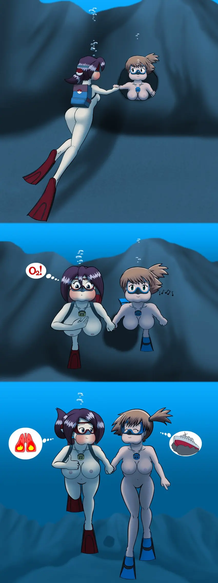 Image breasts,female,female_only,human,2girls,multiple_girls,pokemon,ass,yuri,misty_(pokemon),underwater,lorelei_(pokemon),uwfan-tomson