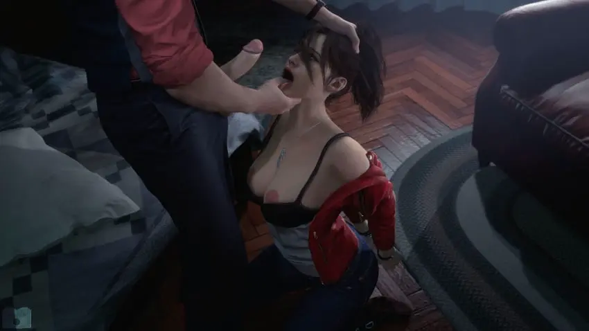 Image breasts,female,blue_eyes,male,penis,tongue_out,female_focus,uncensored,erection,kneeling,pink_nipples,partial_male,brown_hair,hair_grab,indoors,3d,3d_(artwork),dominant_male,erect_penis,female_penetrated,submissive_female,3d_model,femsub,younger_female,horny,penis_awe,maledom,kneeling_oral_position,capcom,claire_redfield,resident_evil,resident_evil_2,resident_evil_2_remake,imminent_oral,imminent_fellatio,handcuffed,cross-eyed,kneeling_female,thumb_in_mouth,indoors_sex,bra_down,young_adult,good_girl,centerfoldersfm