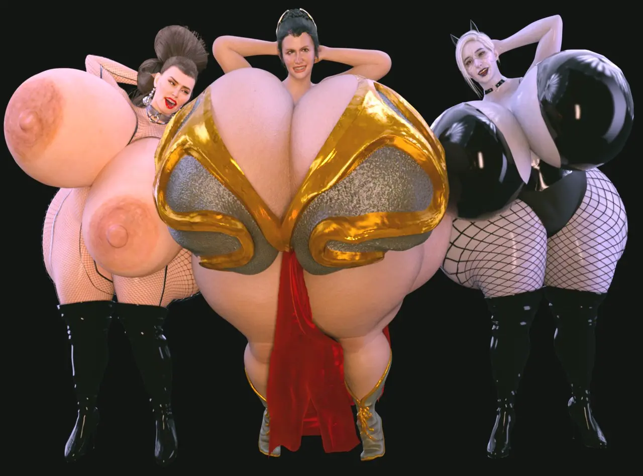 Image big_breasts,breasts,female,female_only,nipples,multiple_girls,voluptuous,black_background,huge_breasts,fat_ass,breasts_bigger_than_head,gigantic_breasts,hyper_breasts,massive_breasts,tagme,thick,voluptuous_female,3d,collar,latex,3d_(artwork),3girls,giant_breasts,boots,slave_bikini,star_wars,high_heel_boots,fat_butt,fishnet_pantyhose,black_boots,thigh_boots,latex_boots,fishnet_bodysuit,princess_leia_organa,rey,slave_leia,fetish_wear,jackd22,merrin