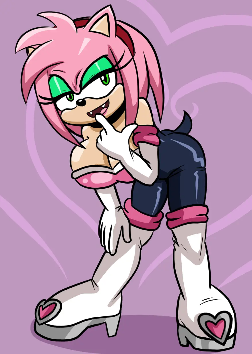 Image 1girls,breasts,female,female_only,looking_at_viewer,elbow_gloves,gloves,furry,seductive_look,voluptuous,anthro,high_heels,bodysuit,amy_rose,sega,sonic_(series),sonic_the_hedgehog_(series),long_gloves,spandex,spandex_suit,neckline,amy_the_bat,rouge_the_bat_(cosplay),charredarousal