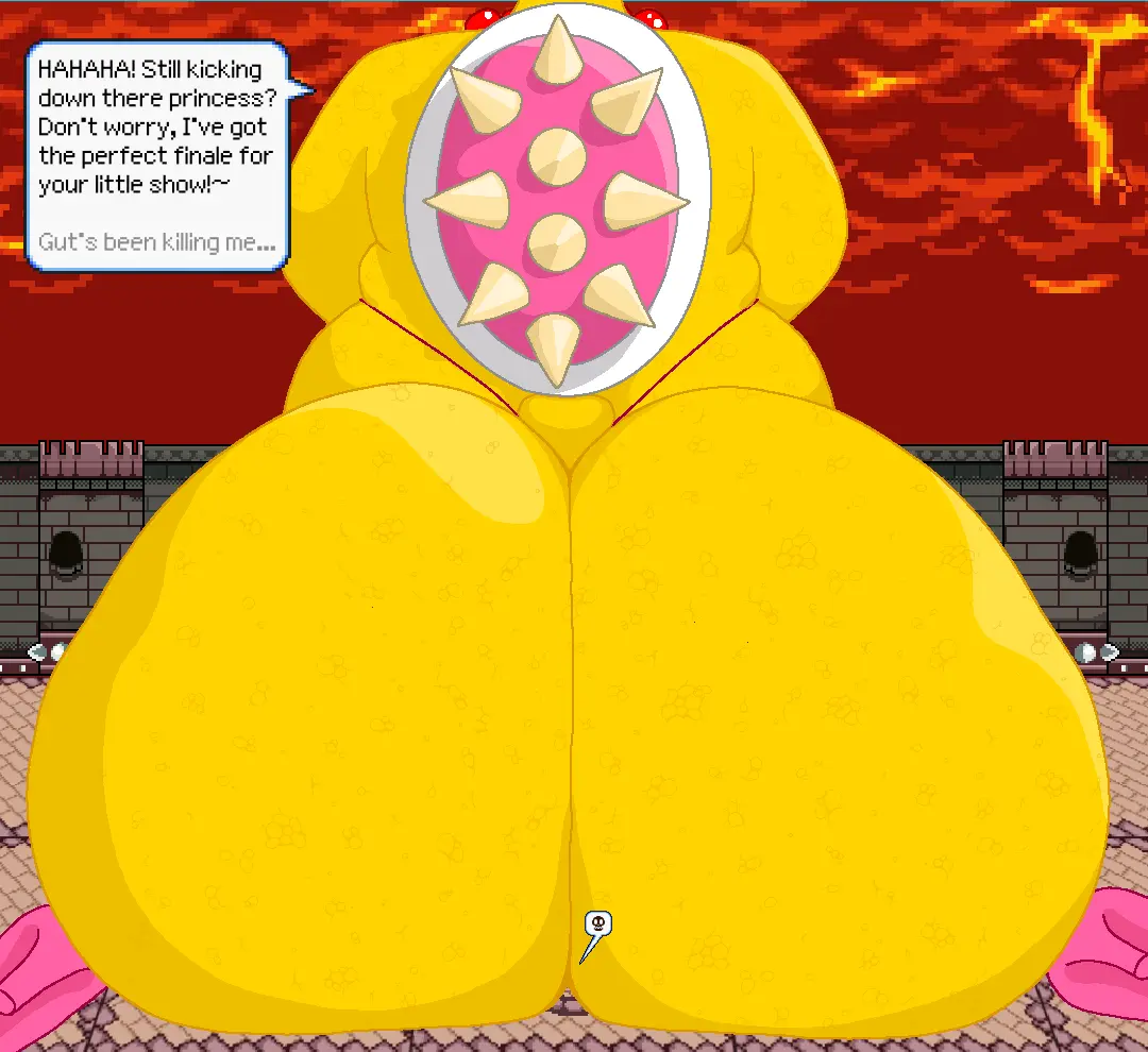 Image female,female_only,sweat,ass,text,anus,mario_(series),self_upload,ass_focus,sweaty,princess_peach,text_box,giantess,crushing,crush,butt_crush,wendy_o._koopa,mario_and_luigi_(series)