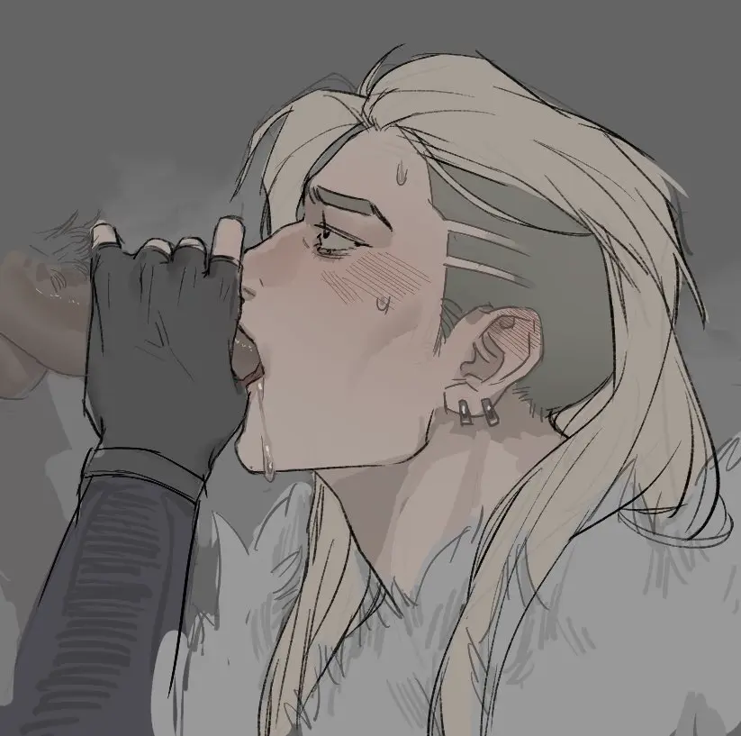Image light_skin,long_hair,male,penis,sweat,drooling,light-skinned_male,blonde_hair,gay,saliva,blowjob,riot_games,blonde_hair_male,valorant,sova_(valorant),yingsek04