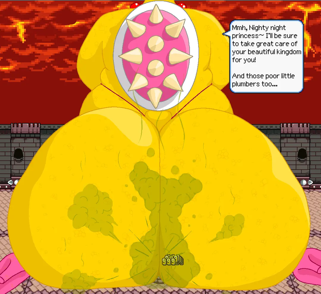 Image female,female_only,sweat,ass,anthro,text,anus,mario_(series),self_upload,ass_focus,sweaty,scalie,princess_peach,asshole,text_box,giantess,crushing,crush,fart,farting,wendy_o._koopa,mario_and_luigi_(series),asshole_behind_thong
