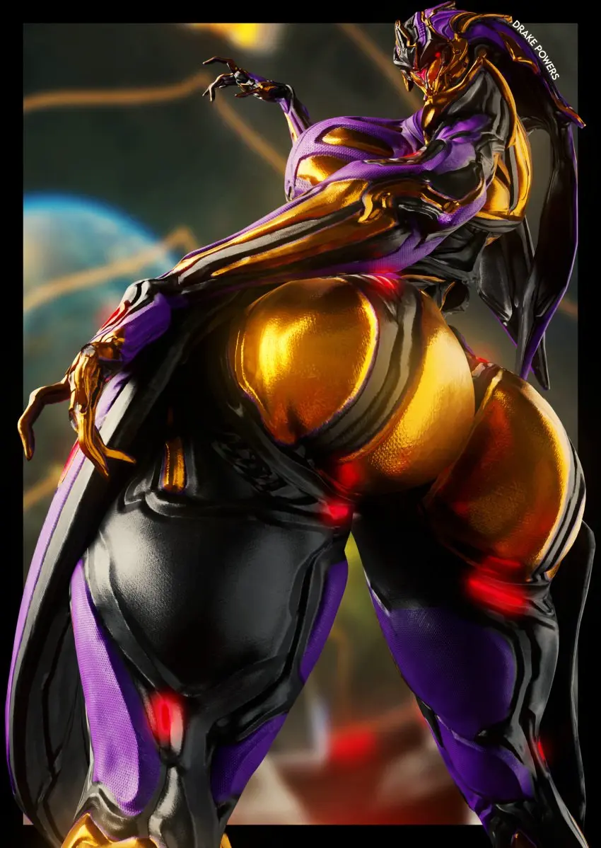 Image 1girls,big_breasts,breasts,female,ass,huge_butt,voluptuous,humanoid,3d,blender,ass_focus,space,detailed_background,warframe,extraterrestrial,tenno,wisp_(warframe),spaceship,drakepowers