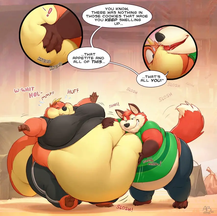 Image male,furry,thick_thighs,thighs,wide_hips,2boys,male_only,yaoi,belly,big_belly,anthro,dialogue,grabbing,english_text,fat_male,2024,male_focus,speech_bubble,otter,fox,fat,overweight,fat_fetish,fat_rolls,morbidly_obese,obese,grabbing_belly,onomatopoeia,moobs,overweight_male,obese_anthro,overweight_anthro,fat_thighs,fox_boy,weight_gain,gigantic_belly,belly_overhang,obese_male,fat_belly,bhm,vulpine,wobble,morbidly_obese_anthro,fatfur,morbidly_obese_male,ssbhm,fat_arms,wobbling,huge_moobs,fat_anthro,slosh,sloshing,sloshing_belly,a.b._(abthegreat),abthegreat,otter_boy,reggie_(artfulreggie),wobbling_belly