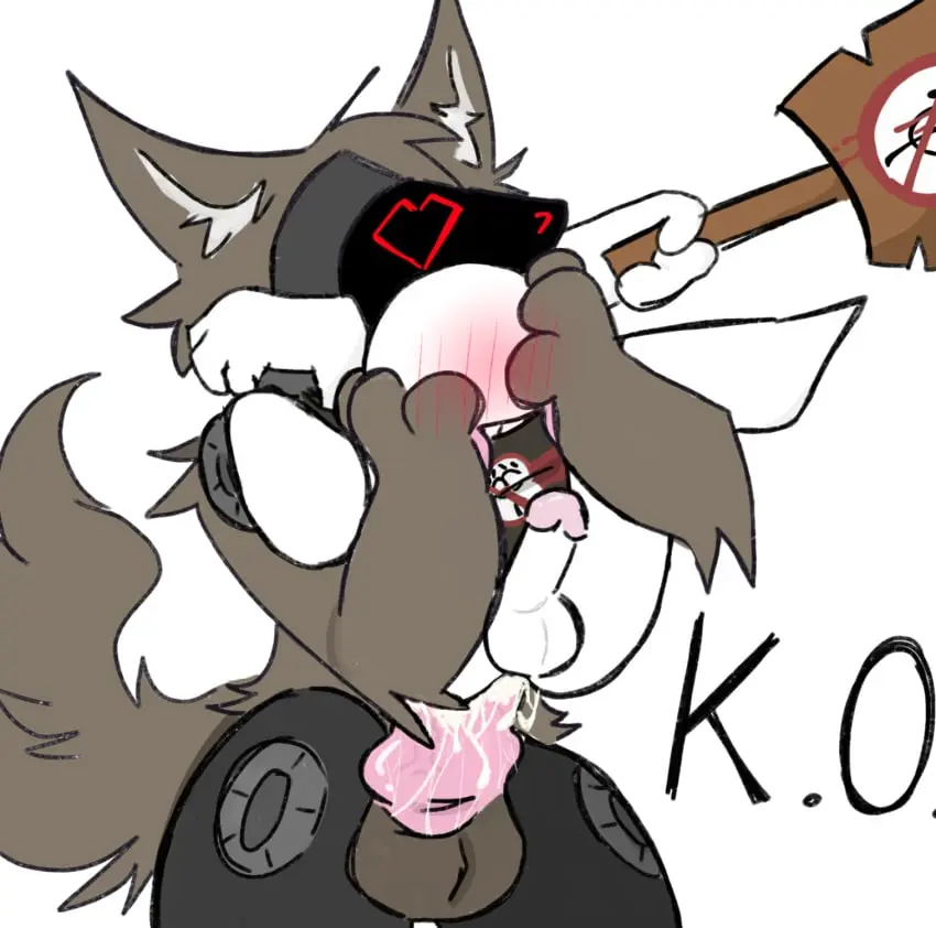 Image human,male,duo,2boys,male/male,color,anthro,2d,gay,mammal,2d_artwork,machine,unknown_artist,protogen