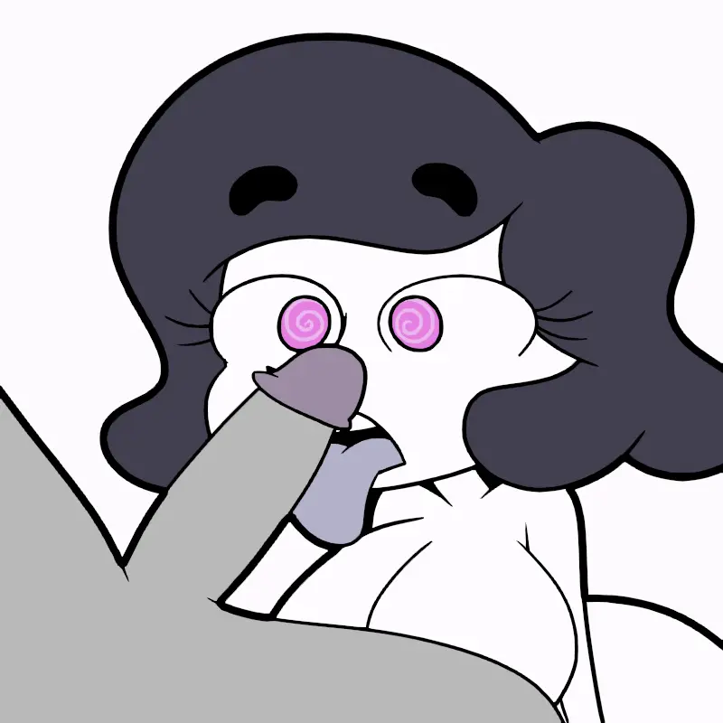 Image 1girls,breasts,female,large_breasts,open_mouth,1boy,licking,licking_penis,male,oral,penis,short_hair,tongue_out,tongue,white_skin,original,original_character,animated,hypnosis,animated_gif,mind_control,spiral_eyes,unusual_pupils,apopop,apopoponng,sally_(apopop)
