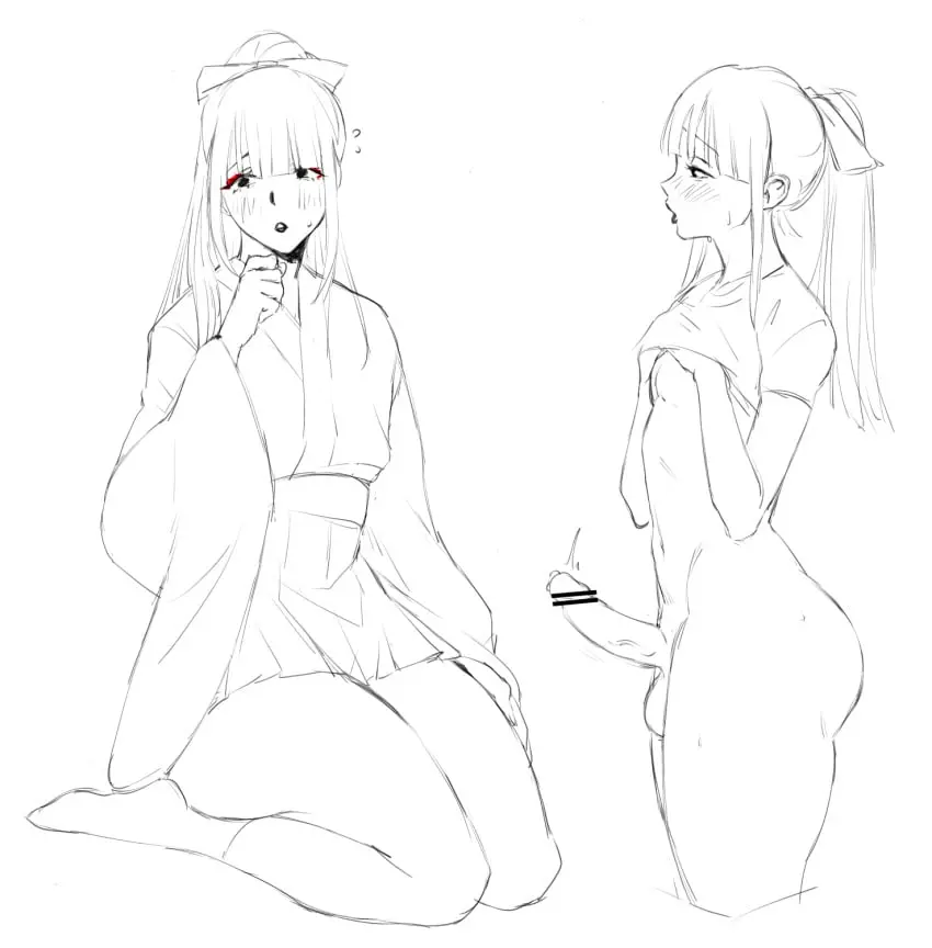 Image clothing,solo,male,penis,big_ass,big_penis,one_piece,femboy,male_only,solo_focus,precum,asian,flat_chest,kimono,kikunojo,lushhhh