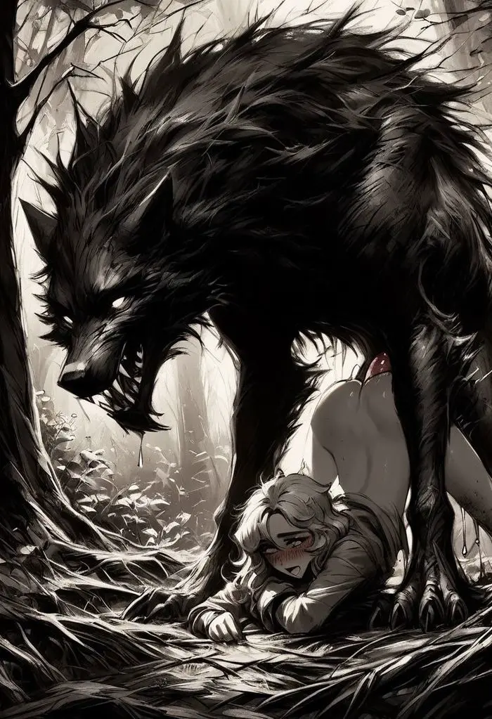 Image male,penis,2boys,ai_generated,anal,anal_sex,yaoi,monster,monster_cock,werewolf,anthro_on_human,knotted_penis
