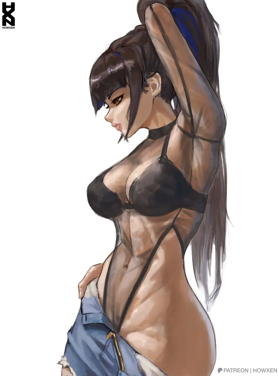 Image 1girls,breasts,brown_eyes,clothed,female,female_only,solo,black_hair,bra,underwear,ass,thighs,ponytail,wide_hips,armpits,hips,solo_female,curvy_figure,hourglass_figure,no_panties,see-through,shorts,eve_(stellar_blade),leotard,stellar_blade,abs,cosplay,toned,toned_female,shorts_down,child_bearing_hips,denim_shorts,transparent_clothing,blue_highlights,bodysuit_under_clothes,unzipped_shorts,howxen,based_on_a_real_person,shin-jae_eun,transparent_leotard