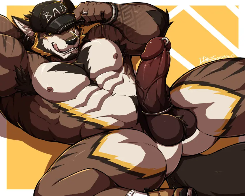 Image clothing,hi_res,nipples,simple_background,solo,male,nude,penis,tail,yellow_eyes,tongue,hat,erection,humanoid_penis,headwear,muscular,muscular_male,male_only,accessory,headgear,jewelry,tattoo,teeth,white_clothing,balls,anthro,piercing,absurd_res,socks,canid,canine,canis,footwear,fur,genitals,mammal,wolf,biceps,pecs,yellow_body,yellow_fur,ear_piercing,arm_tattoo,male_focus,nipple_piercing,abs,scar,humanoid_genitalia,brown_body,eye_scar,facial_scar,pubes,black_sclera,shoes,body_hair,armpit_hair,nipple_ring,cock_ring,white_footwear,ear_ring,ring_piercing,white_socks,penis_accessory,penis_jewelry,hat_over_eyes,drks,warick_(drks)