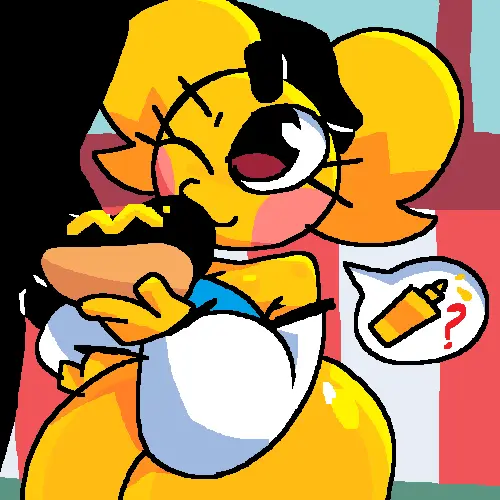 Image 1girls,female,1boy,hand_on_head,male,oral,penis,fellatio,one_eye_closed,blowjob,oral_sex,black_skin,yellow_body,black_body,kissing,kissing_penis_tip,?,emoji,emoji_(race),yellow_skin,question_mark,kissing_penis,jjoyplus,katy_(jjoyplus),just_the_tip,kiss,mustard,hot_dog_bun,penis_hot_dog,penis_in_hot_dog_bun